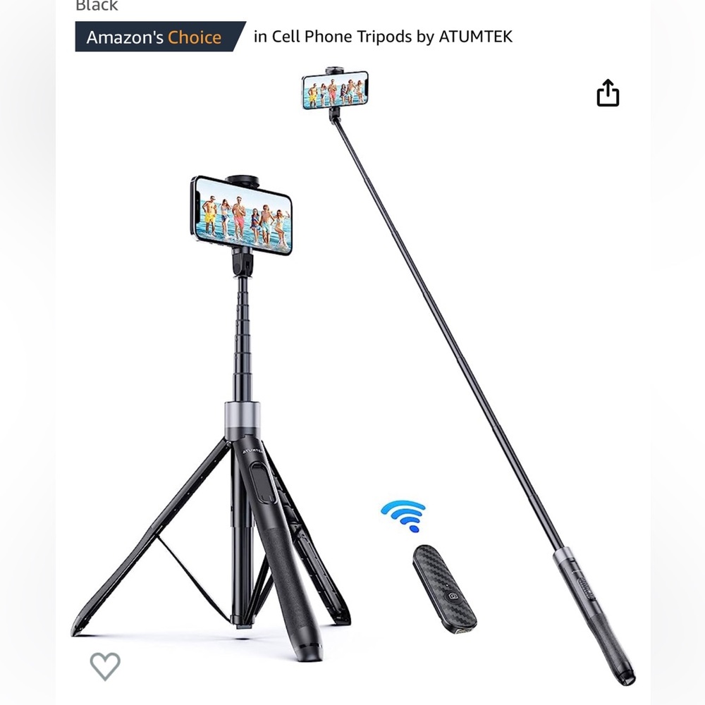 Atumtek 60” Selfie Stick Tripod